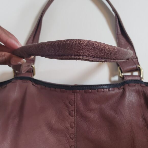 Free People Women’s Large Brown Leather Tote Bag Boho Distressed Weekender - Picture 7 of 15